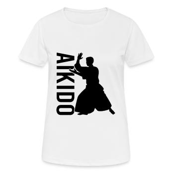 Aïkido - T-shirt respirant Femme - blanc - Devant - AI Model Female 172 dark (172cm)