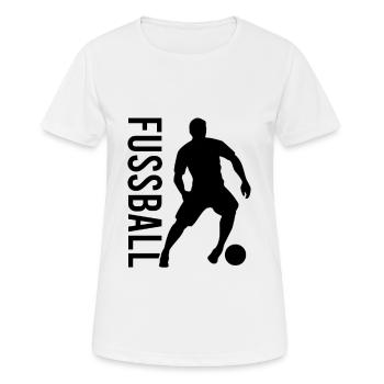 Fußball Fussball - Frauen T-Shirt atmungsaktiv - Weiß - Vorne - AI Model Female 172 dark (172cm)