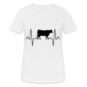 Cow Beef Heartbeat - Women's Breathable T-Shirt - white - Front - AI Model Female 172 dark (172cm)