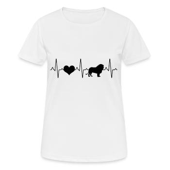 Leo Heartbeat - T-shirt respirant Femme - blanc - Devant - AI Model Female 172 dark (172cm)