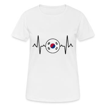 Südkorea Herzschlag - Frauen T-Shirt atmungsaktiv - Weiß - Vorne - AI Model Female 172 dark (172cm)
