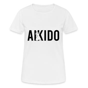 Aikido - Women's Breathable T-Shirt - white - Front - AI Model Female 172 dark (172cm)