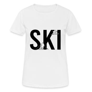 Ski - Women's Breathable T-Shirt - white - Front - AI Model Female 172 dark (172cm)