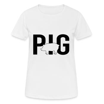 Schwein pig - Frauen T-Shirt atmungsaktiv - Weiß - Vorne - AI Model Female 172 dark (172cm)