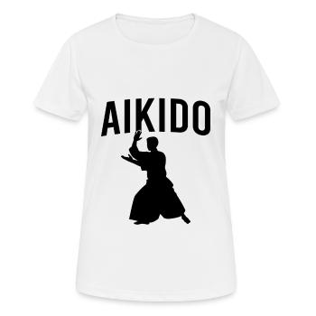 Aikido - Women's Breathable T-Shirt - white - Front - AI Model Female 172 dark (172cm)