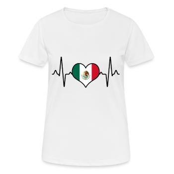 Mexique Mexique Heartbeat - T-shirt respirant Femme - blanc - Devant - AI Model Female 172 dark (172cm)