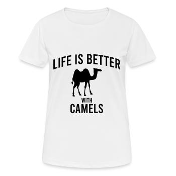 Camel Camel Saying - Women's Breathable T-Shirt - white - Front - AI Model Female 172 dark (172cm)