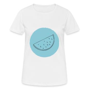 Wassermelone - Frauen T-Shirt atmungsaktiv - Weiß - Vorne - AI Model Female 172 dark (172cm)