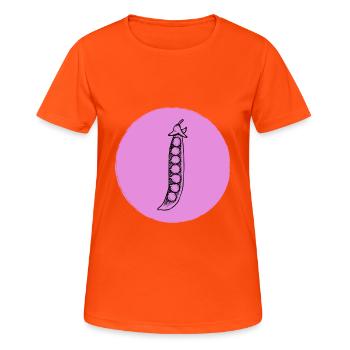 Erbsen - Frauen T-Shirt atmungsaktiv - Neonorange - Vorne - AI Model Female 172 dark (172cm)