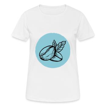 Café Grain de café - T-shirt respirant Femme - blanc - Devant - AI Model Female 172 dark (172cm)