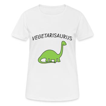 Vegetarier Dinosaurier - Frauen T-Shirt atmungsaktiv - Weiß - Vorne - AI Model Female 172 dark (172cm)