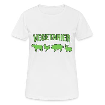 Vegetarier - Frauen T-Shirt atmungsaktiv - Weiß - Vorne - AI Model Female 172 dark (172cm)