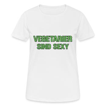 Vegetarier Spruch - Frauen T-Shirt atmungsaktiv - Weiß - Vorne - AI Model Female 172 dark (172cm)