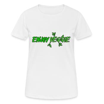 enjoy veggie - Women's Breathable T-Shirt - white - Front - AI Model Female 172 dark (172cm)