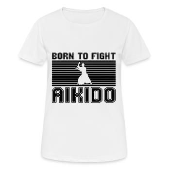 Aikido - Frauen T-Shirt atmungsaktiv - Weiß - Vorne - AI Model Female 172 dark (172cm)