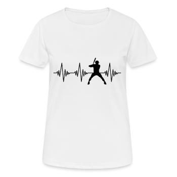 Battement de cœur de baseball - T-shirt respirant Femme - blanc - Devant - AI Model Female 172 dark (172cm)