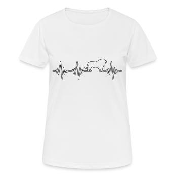 Leo Heartbeat - T-shirt respirant Femme - blanc - Devant - AI Model Female 172 dark (172cm)