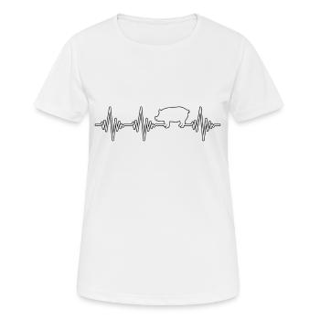 Battement de cœur de cochon - T-shirt respirant Femme - blanc - Devant - AI Model Female 172 dark (172cm)
