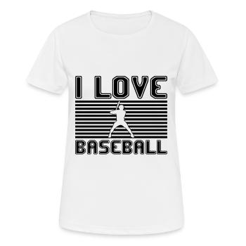 J’adore le baseball - T-shirt respirant Femme - blanc - Devant - AI Model Female 172 dark (172cm)
