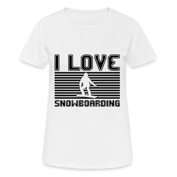 I love snowboarding - Frauen T-Shirt atmungsaktiv - Weiß - Vorne - AI Model Female 172 dark (172cm)