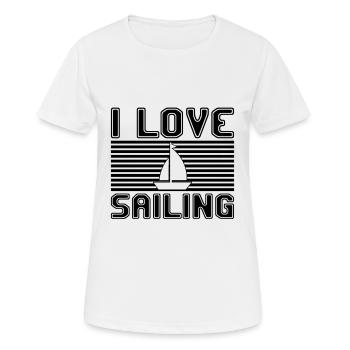 J’adore la voile - T-shirt respirant Femme - blanc - Devant - AI Model Female 172 dark (172cm)
