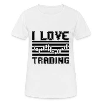 J’adore trader - T-shirt respirant Femme - blanc - Devant - AI Model Female 172 dark (172cm)