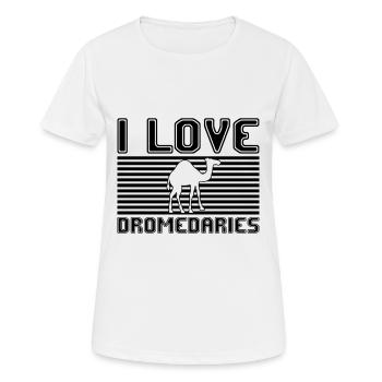 J’adore les dromadaires - T-shirt respirant Femme - blanc - Devant - AI Model Female 172 dark (172cm)