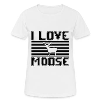 I love moose - Frauen T-Shirt atmungsaktiv - Weiß - Vorne - AI Model Female 172 dark (172cm)