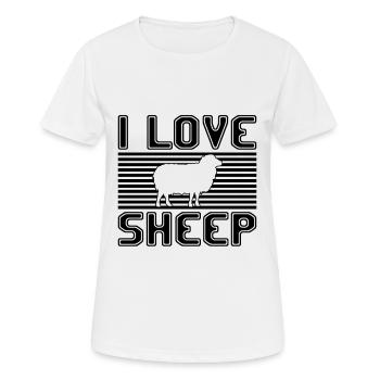 J’aime les moutons - T-shirt respirant Femme - blanc - Devant - AI Model Female 172 dark (172cm)