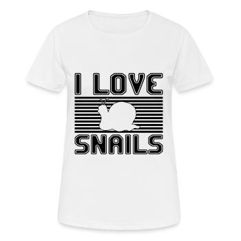 I love snails - Frauen T-Shirt atmungsaktiv - Weiß - Vorne - AI Model Female 172 dark (172cm)