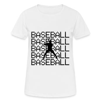 Baseball - Frauen T-Shirt atmungsaktiv - Weiß - Vorne - AI Model Female 172 dark (172cm)