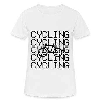 Fahrrad fahren - Frauen T-Shirt atmungsaktiv - Weiß - Vorne - AI Model Female 172 dark (172cm)