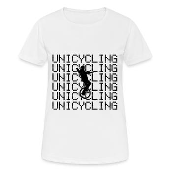 Einrad fahren - Frauen T-Shirt atmungsaktiv - Weiß - Vorne - AI Model Female 172 dark (172cm)