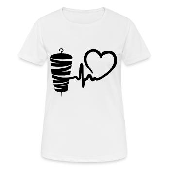 Kebab Lover Kebab Grill Heart - T-shirt respirant Femme - blanc - Devant - AI Model Female 172 dark (172cm)