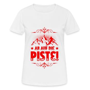 ab auf die piste - Frauen T-Shirt atmungsaktiv - Weiß - Vorne - AI Model Female 172 dark (172cm)