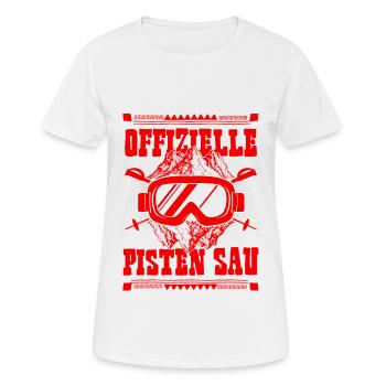 Offizielle Pisten Sau - Frauen T-Shirt atmungsaktiv - Weiß - Vorne - AI Model Female 172 dark (172cm)