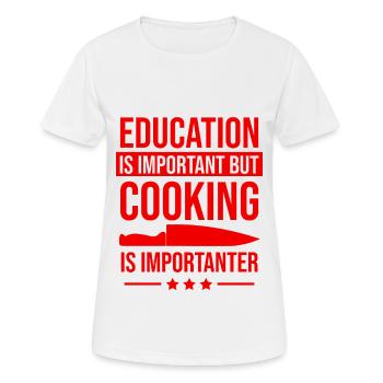 bildung wichtig kochen wichtiger - Frauen T-Shirt atmungsaktiv - Weiß - Vorne - AI Model Female 172 dark (172cm)