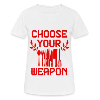 Cooking a weapon - Women's Breathable T-Shirt - white - Front - AI Model Female 172 dark (172cm)