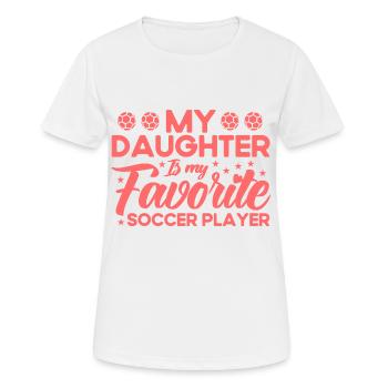 Fußball Mama Mutter Tochter Geschenk - Frauen T-Shirt atmungsaktiv - Weiß - Vorne - AI Model Female 172 dark (172cm)