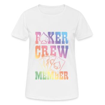 Membre de l’équipage de poker - T-shirt respirant Femme - blanc - Devant - AI Model Female 172 dark (172cm)