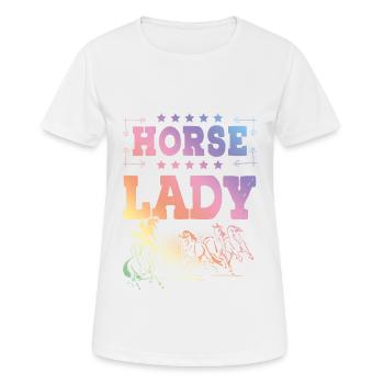Horse Lady - Frauen T-Shirt atmungsaktiv - Weiß - Vorne - AI Model Female 172 dark (172cm)