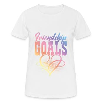 Objectifs de l’amitié - T-shirt respirant Femme - blanc - Devant - AI Model Female 172 dark (172cm)
