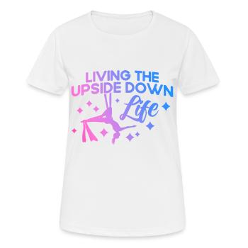 Aerial Yoga Gymnastinnen Aerial Silk Aerial Yoga G - Frauen T-Shirt atmungsaktiv - Weiß - Vorne - AI Model Female 172 dark (172cm)