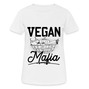 Vegan Mafia - Frauen T-Shirt atmungsaktiv - Weiß - Vorne - AI Model Female 172 dark (172cm)