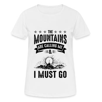 Mountains are Calling - Women's Breathable T-Shirt - white - Front - AI Model Female 172 dark (172cm)