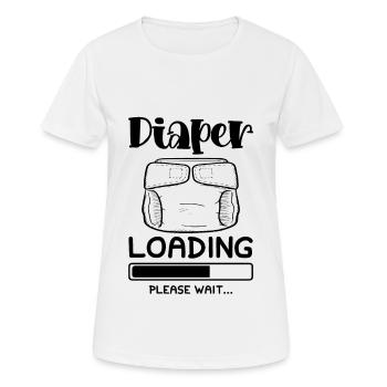 baby windel loading - Frauen T-Shirt atmungsaktiv - Weiß - Vorne - AI Model Female 172 dark (172cm)