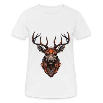Portrait de cerf - T-shirt respirant Femme - blanc - Devant - AI Model Female 172 dark (172cm)