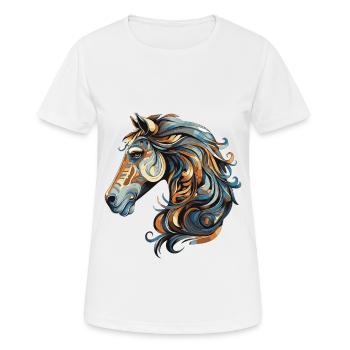 Pferd Portrait - Frauen T-Shirt atmungsaktiv - Weiß - Vorne - AI Model Female 172 dark (172cm)
