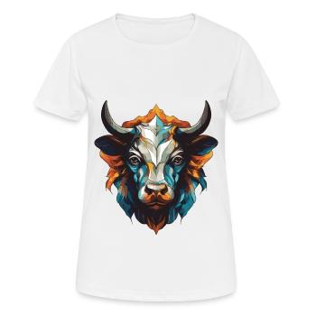 Taureau Portrait Taureau - T-shirt respirant Femme - blanc - Devant - AI Model Female 172 dark (172cm)