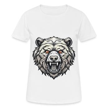 Bär Portrait - Frauen T-Shirt atmungsaktiv - Weiß - Vorne - AI Model Female 172 dark (172cm)